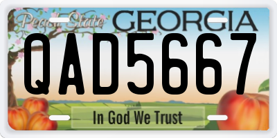 GA license plate QAD5667