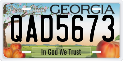 GA license plate QAD5673