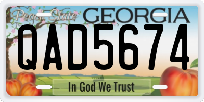 GA license plate QAD5674