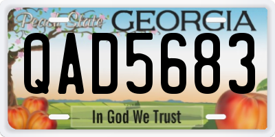 GA license plate QAD5683