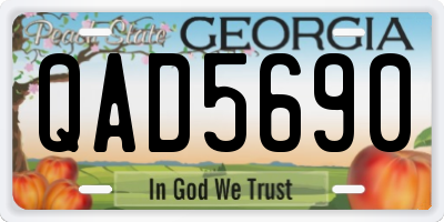 GA license plate QAD5690