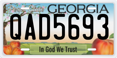 GA license plate QAD5693