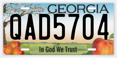 GA license plate QAD5704
