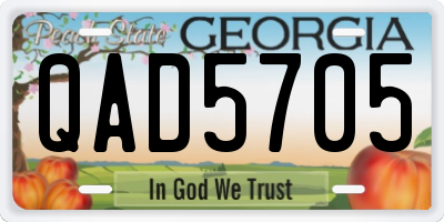GA license plate QAD5705