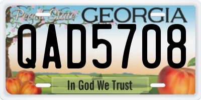 GA license plate QAD5708