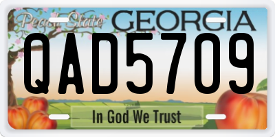 GA license plate QAD5709