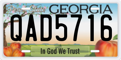 GA license plate QAD5716