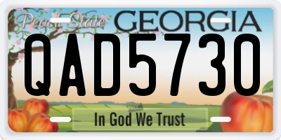 GA license plate QAD5730