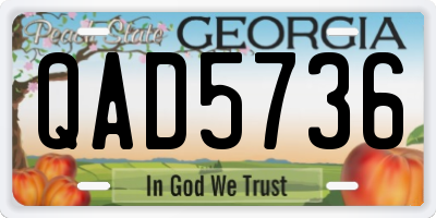 GA license plate QAD5736