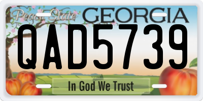 GA license plate QAD5739
