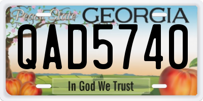 GA license plate QAD5740