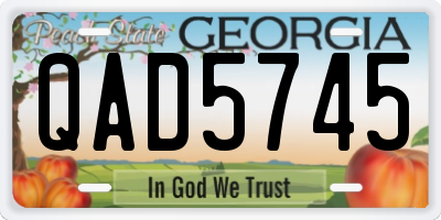 GA license plate QAD5745