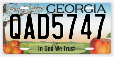 GA license plate QAD5747