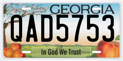 GA license plate QAD5753