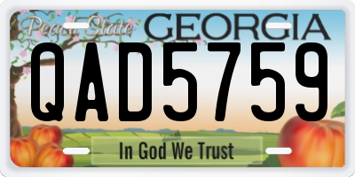 GA license plate QAD5759