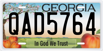 GA license plate QAD5764