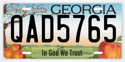 GA license plate QAD5765