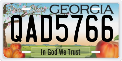 GA license plate QAD5766