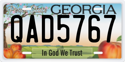 GA license plate QAD5767