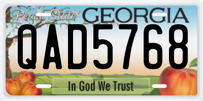 GA license plate QAD5768