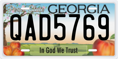 GA license plate QAD5769