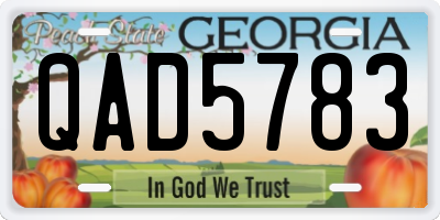 GA license plate QAD5783