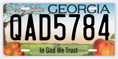 GA license plate QAD5784