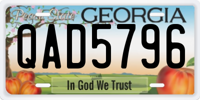 GA license plate QAD5796