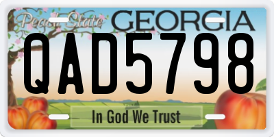 GA license plate QAD5798