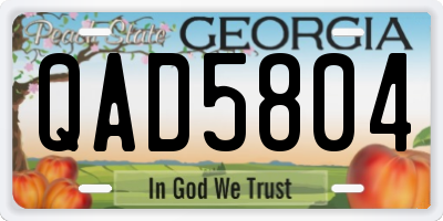 GA license plate QAD5804