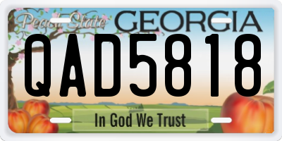 GA license plate QAD5818