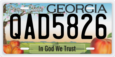 GA license plate QAD5826