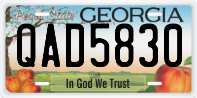 GA license plate QAD5830