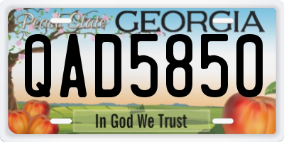 GA license plate QAD5850