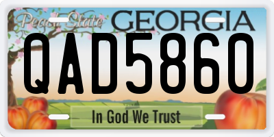 GA license plate QAD5860