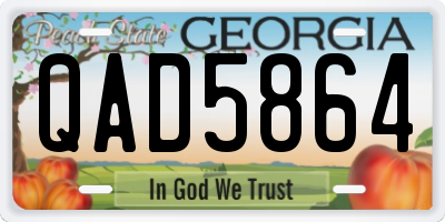 GA license plate QAD5864