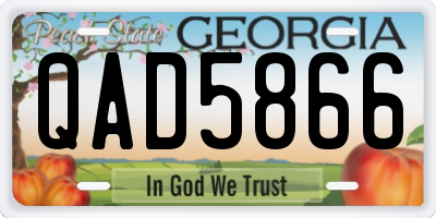 GA license plate QAD5866