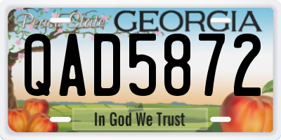 GA license plate QAD5872