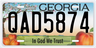 GA license plate QAD5874