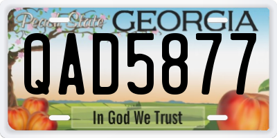 GA license plate QAD5877