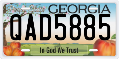 GA license plate QAD5885