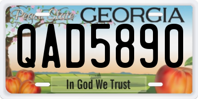 GA license plate QAD5890