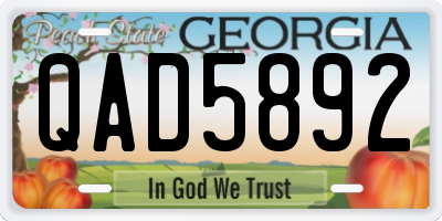 GA license plate QAD5892