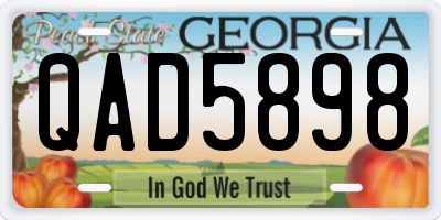 GA license plate QAD5898