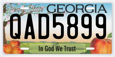 GA license plate QAD5899
