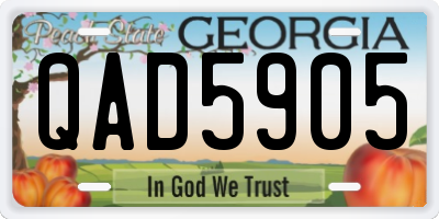 GA license plate QAD5905