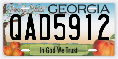 GA license plate QAD5912