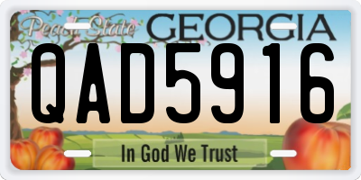 GA license plate QAD5916