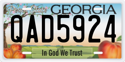 GA license plate QAD5924
