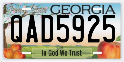 GA license plate QAD5925